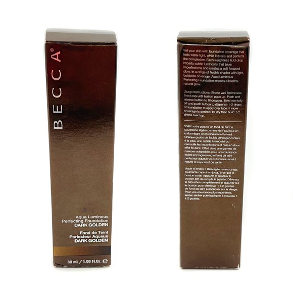 BECCA Dark Golden Aqua Luminous Perfecting Buildable Foundation NIB - Picture 2 of 8